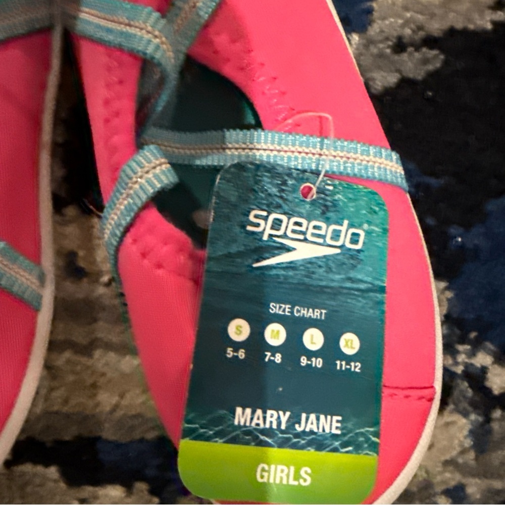 Speedo Mary Jane Shoes, Kids L 9-10 Great for the Water, Pink Taffy Color, NEW - Picture 2 of 5